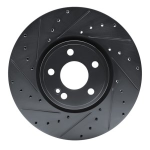 Mercedes-Benz EQB Brake Rotor (1) - Front Left - R1 Concepts - Drilled & Slotted - Black - `19-`25